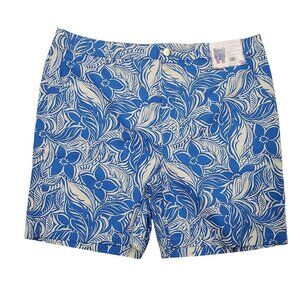 Stella Parker Shorts Activewear Golf Stretch Tropical Print Blue Womens 16 NWT